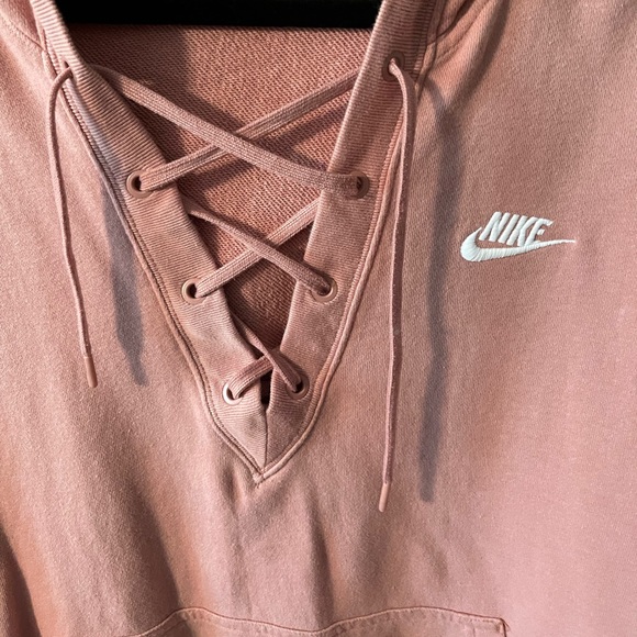 Nike Women’s Lace-Up Pink Hoodie Size Large - Picture 5 of 6